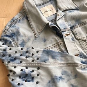 mono b | acid wash studded denim jacket